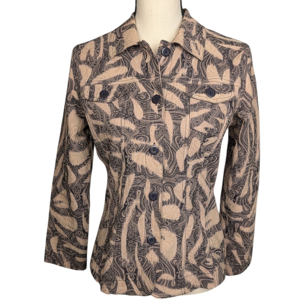 Baxter & Wells Petite Jacquard Paisley Jacket PS  Lightweight Textured‎ - Picture 2 of 7